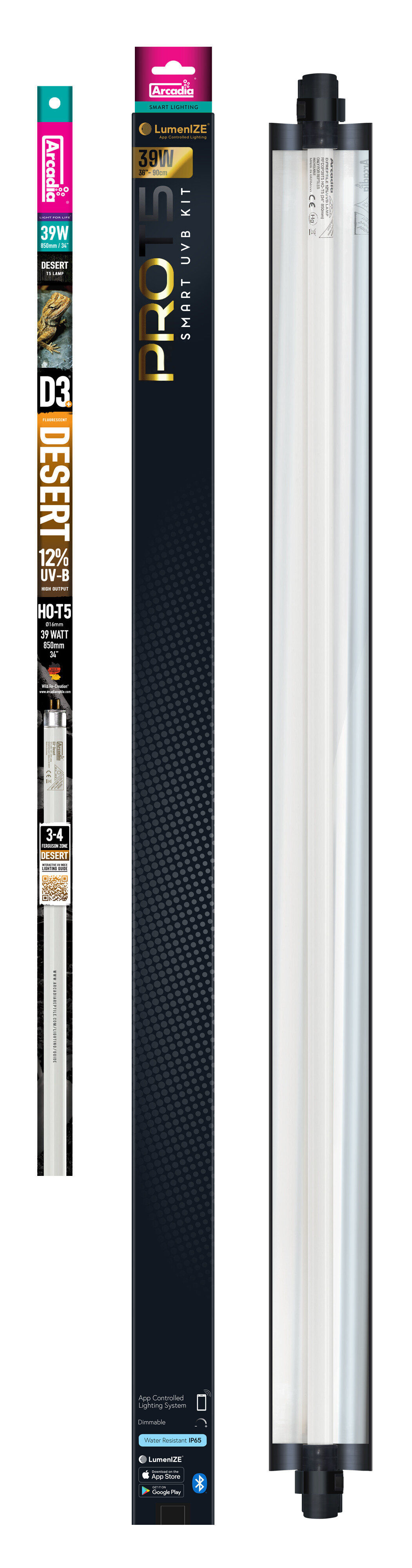 Arcadia - Luminaire Pro T5 Uvb Kit D3+12% Uvb, 39 Watt - R&eacute;ptiles Image num&eacute;ro 3