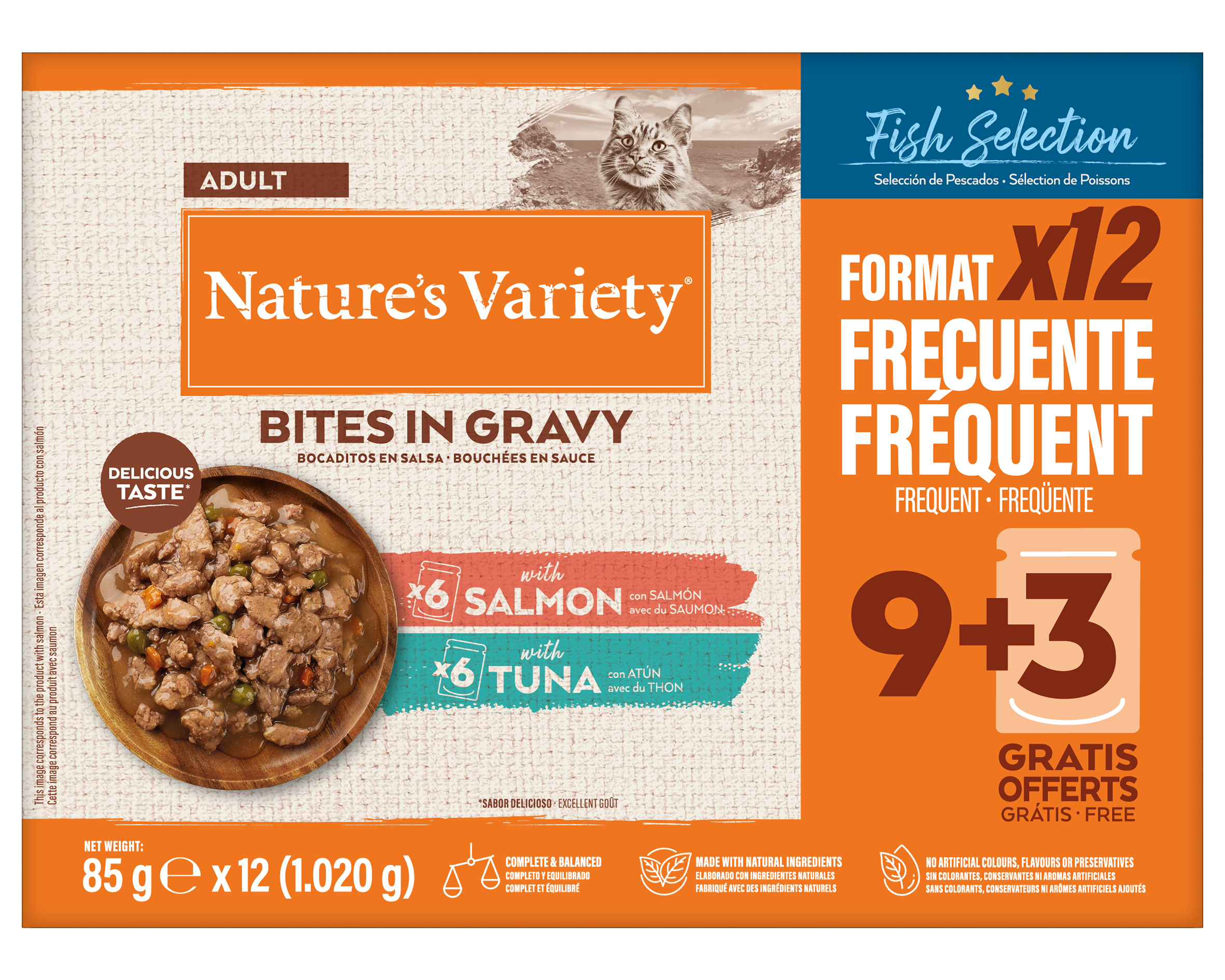 Nature's Variety - Pochon Bouch&eacute;es en Sauce Multipack S&eacute;lection Poisson - 12x85g Image num&eacute;ro 1