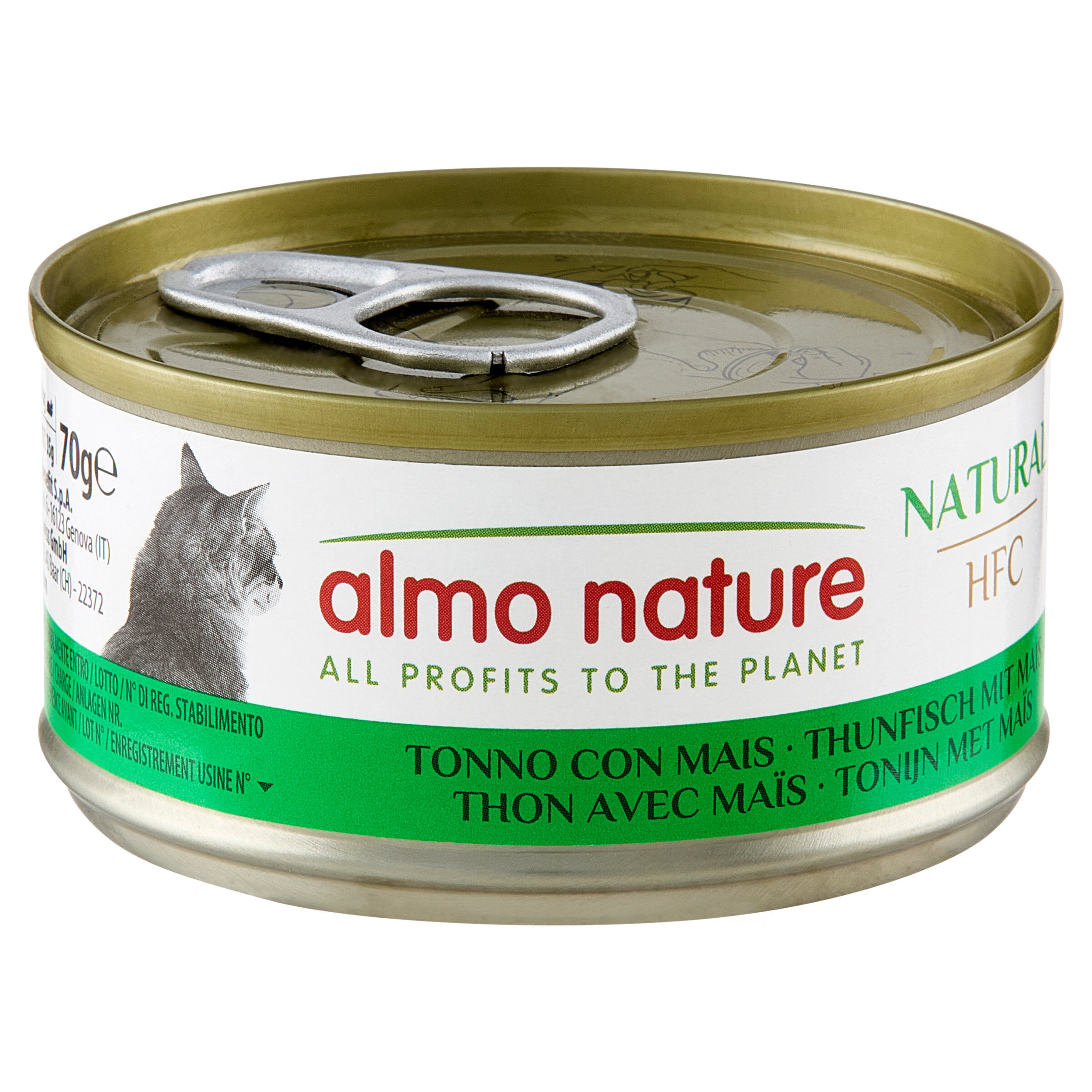 Almo Nature - P&acirc;t&eacute;e en Bo&icirc;te HFC Natural Thon et Ma&iuml;s pour Chat - 70g Image num&eacute;ro 1