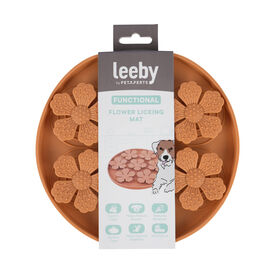 Leeby - Tapis &agrave; L&eacute;cher Fleurs pour Chiens - Orange