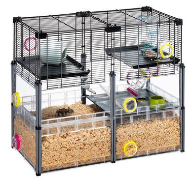 Ferplast - Cage Multipla Crystal pour Hamster et Souris - Noir
