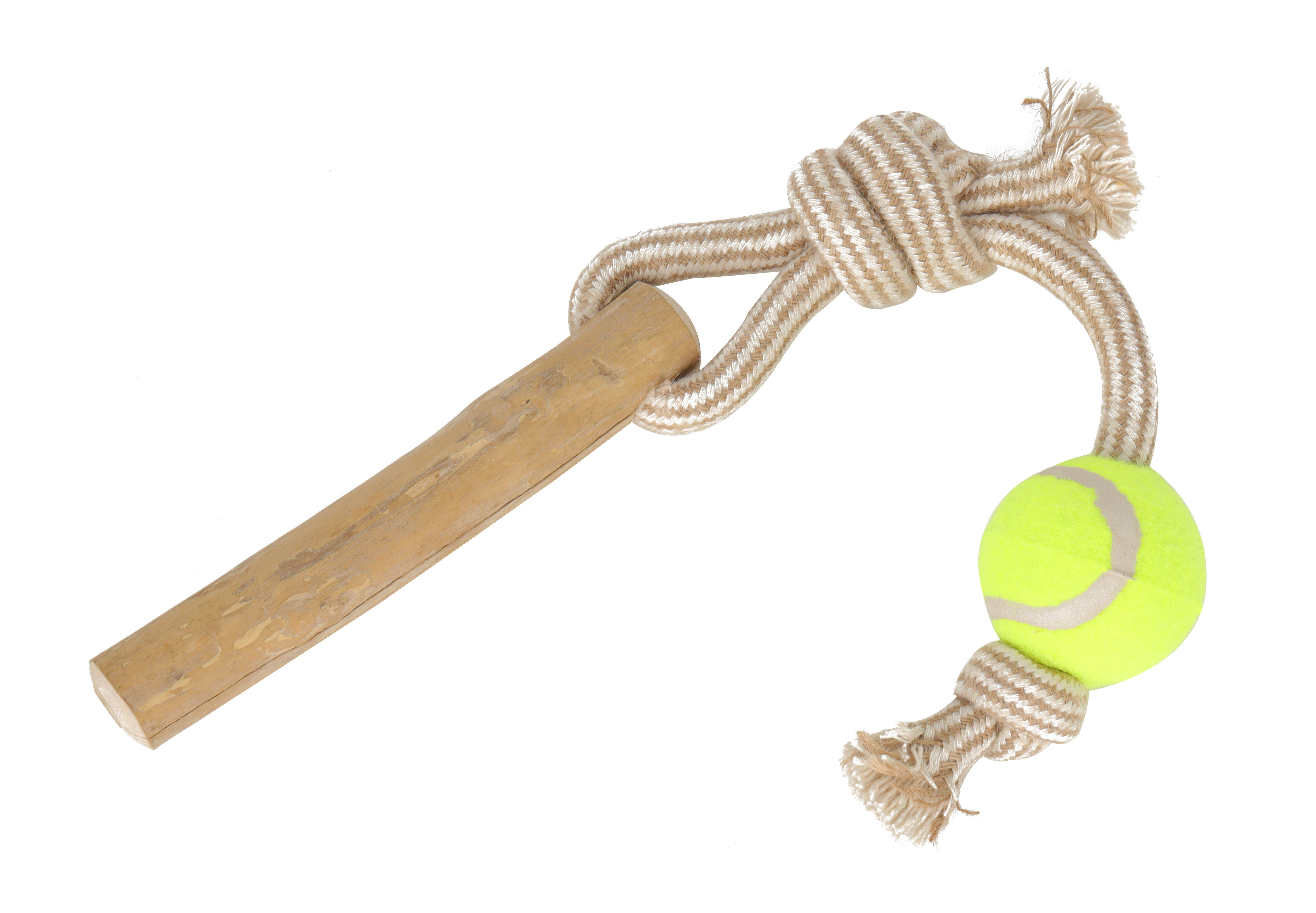 Anka - Jouet Balle Tennis + Bois de Caf&eacute;ier L pour Chiens - 46cm Image num&eacute;ro 1