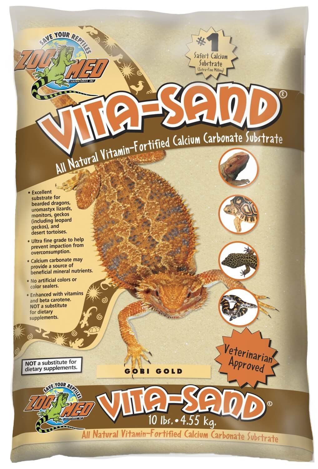 Zoomed - Sable Vita-Sand Gobi Gold pour Reptiles - 4,5Kg Image num&eacute;ro 1