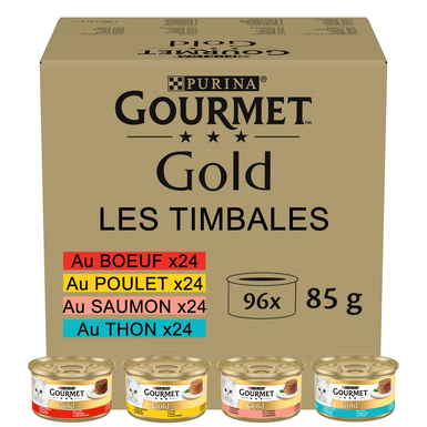 Gourmet - Boîte Gold GOURMET GOLD Les Timbales pour Chats Adultes - 96x85g