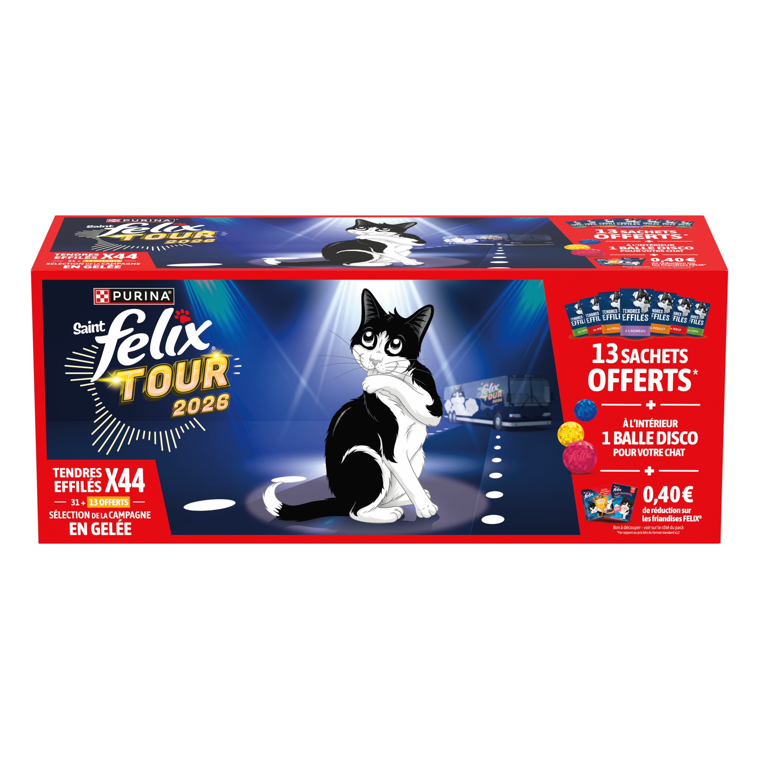 Felix - Tendres Effil&eacute;s en Gel&eacute;e S&eacute;lection De La Campagne Pour Chats Adultes - 44x85g (31+13 Offerts) Image num&eacute;ro 2