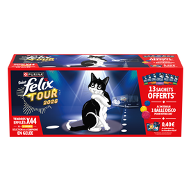Felix - Tendres Effilés en Gelée Sélection De La Campagne Pour Chats Adultes - 44x85g (31+13 Offerts)