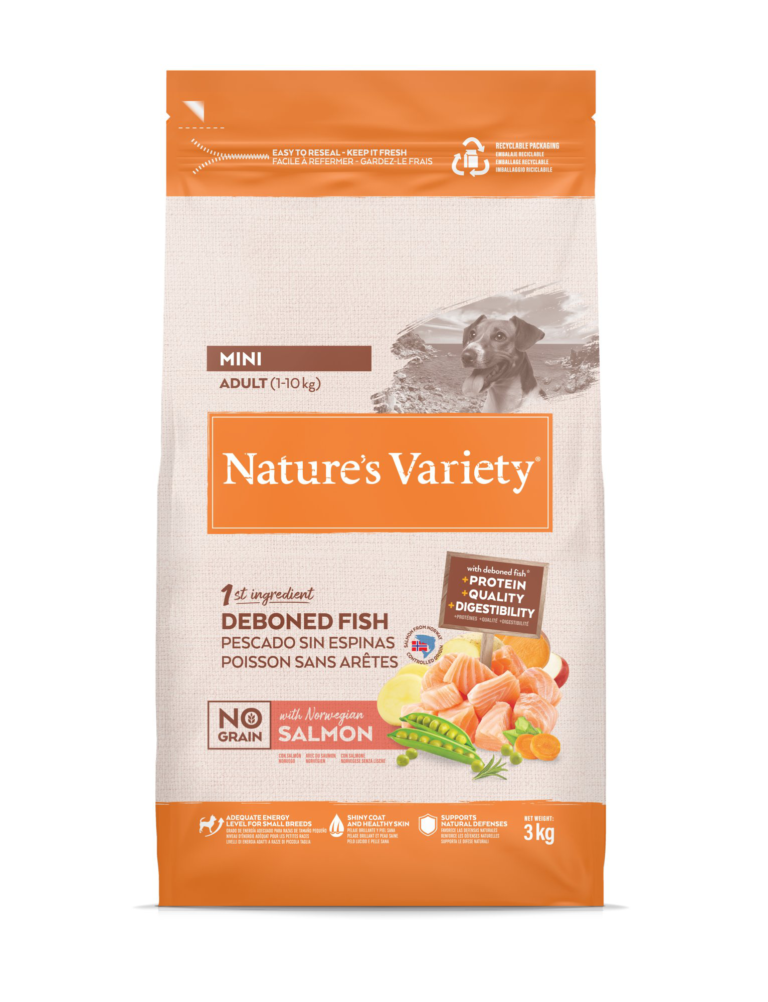 Nature's Variety - Croquettes No Grain Adulte Mini Au Saumon Pour Chiens - 3kg Image num&eacute;ro 2