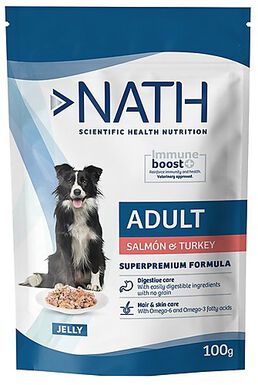 Nath - Pâtée Jelly Immune boost+ Saumon et Dinde pour Chiens - 100g