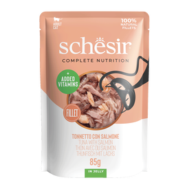 Schesir - Sachet en Gel&eacute;e Complete Nutrition Thon et Saumon pour Chats - 85g