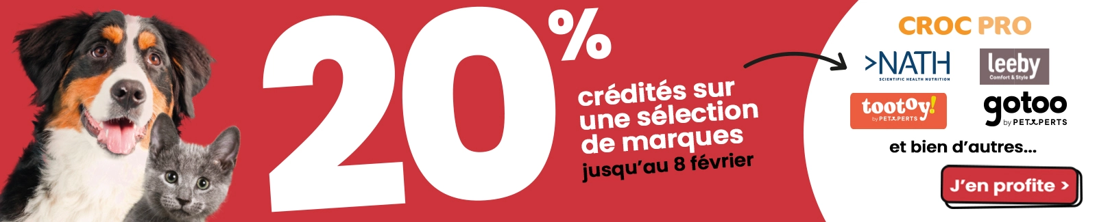 20% cagnott&eacute;s sur une s&eacute;lection