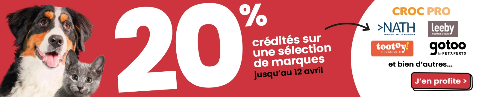 20% cr&eacute;dit&eacute;s sur la carte animalis+