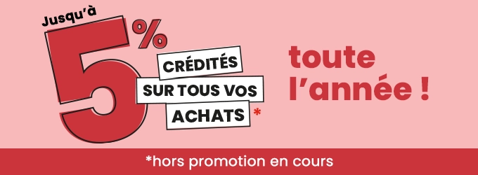 Jusqu'à -5% crédités