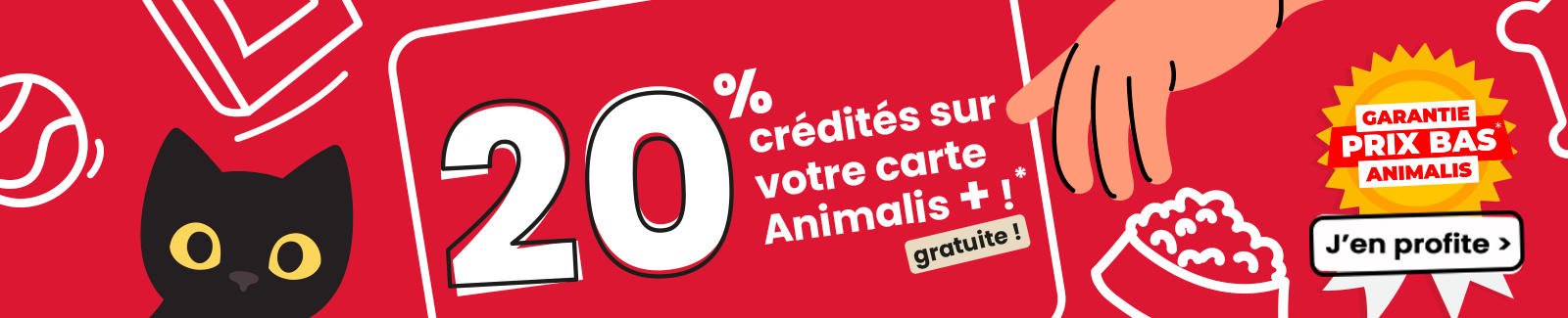 20% crédités sur la carte animalis+ 20% crédités sur la carte animalis+
