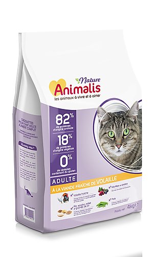 Animalis Nature - Croquettes à la Volaille pour Chat - 4Kg