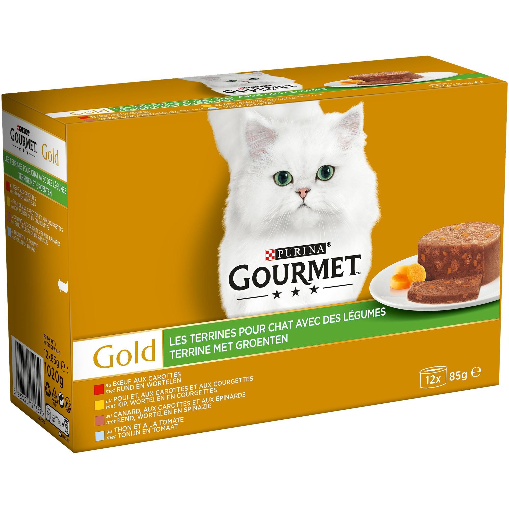 Gourmet - Les Terrines Gold aux aux Légumes pour Chat - 12x85g
