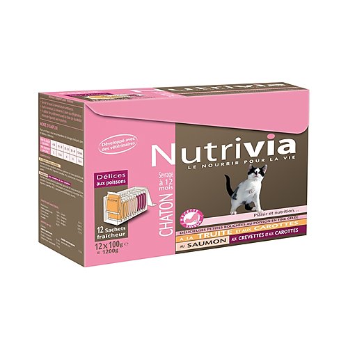 Nutrivia - Sachets Menu Délices au Poisson pour Chaton - x12