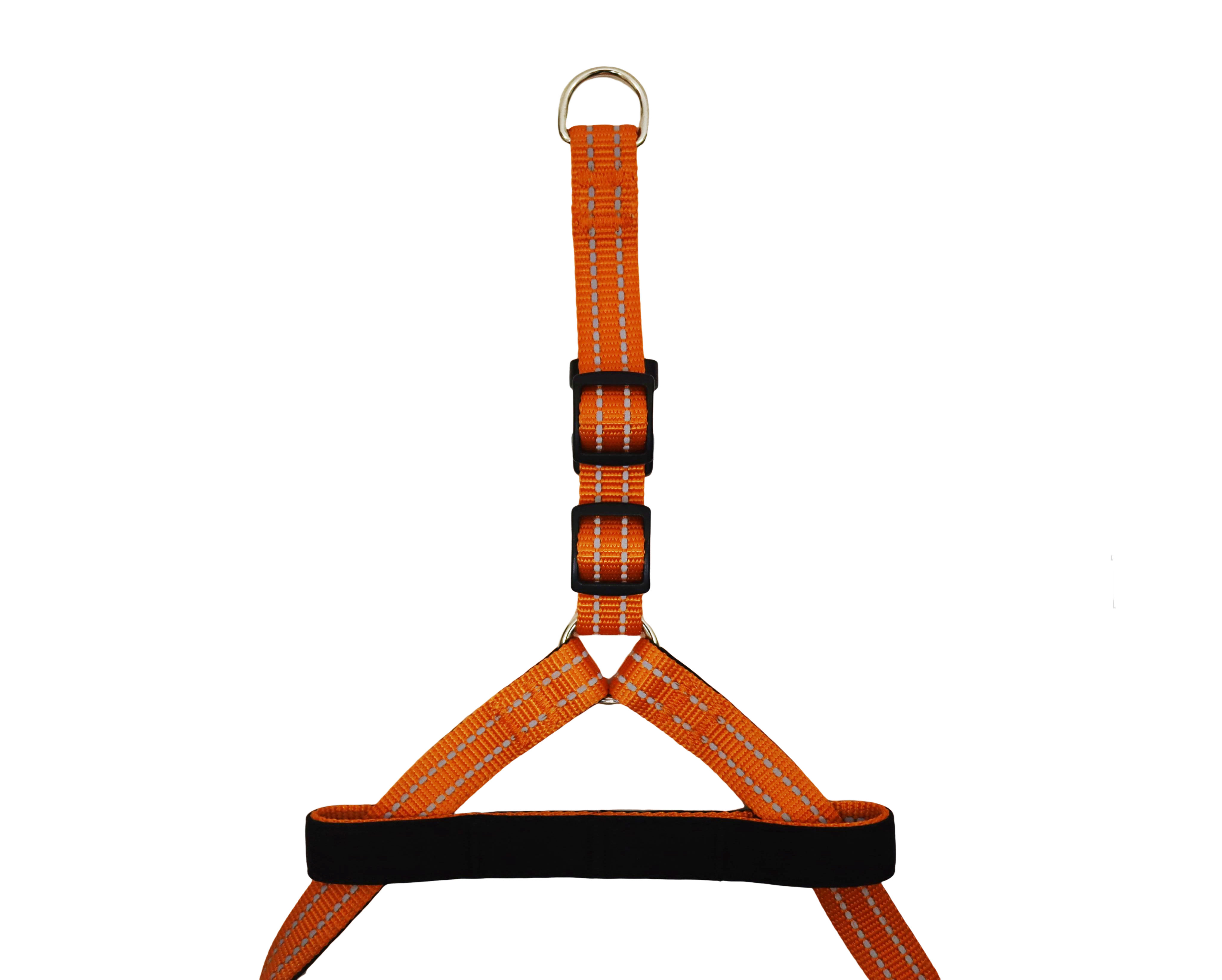 FINNERO OCEAN Harnais Chien Réglable – Orange 50cm – Rembourrage Néoprène Doux – Design Finlande