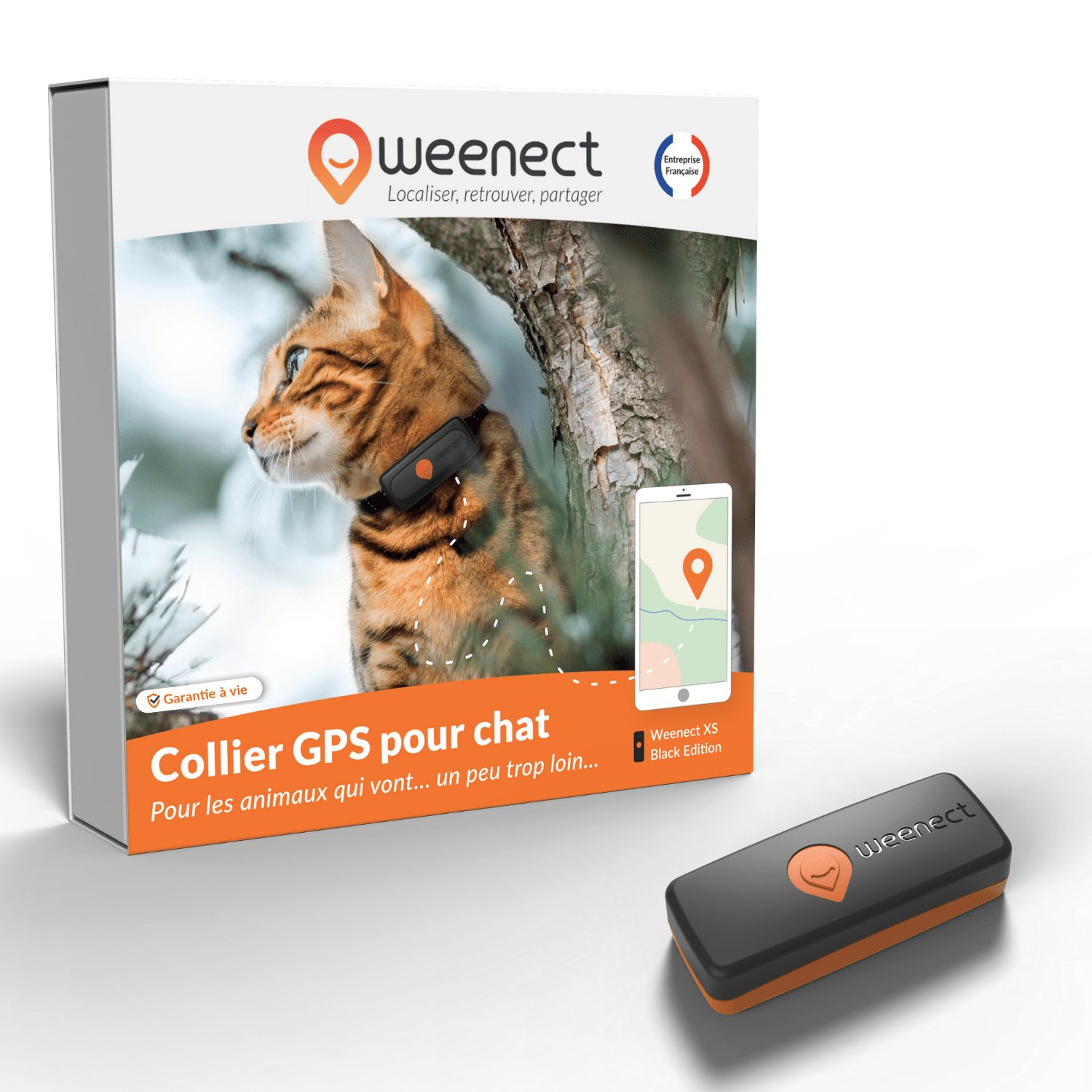 Weenect - Traceur GPS Blanc Edition 2023 pour Chats - XS